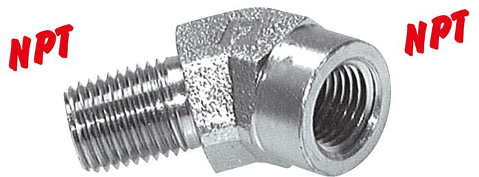 45° screw-in angle NPT 3/4", galvanized steel