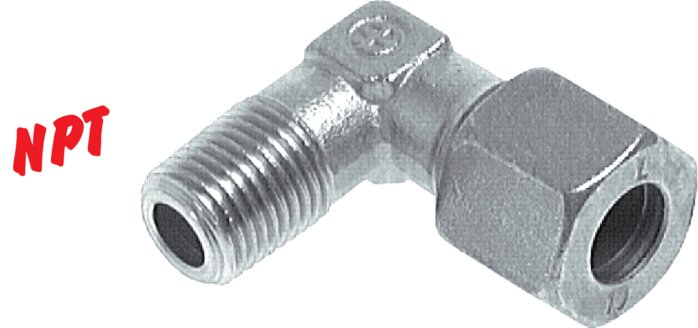 Winkel-Schneidringverschraub. NPT 1/4"-8 L (M14x1,5), Stahl verzinkt