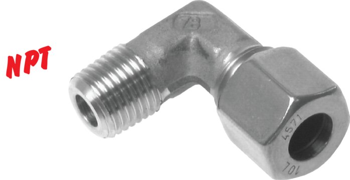 Winkel-Schneidringverschraub. NPT 1/8"-6 L (M12x1,5), 1.4571