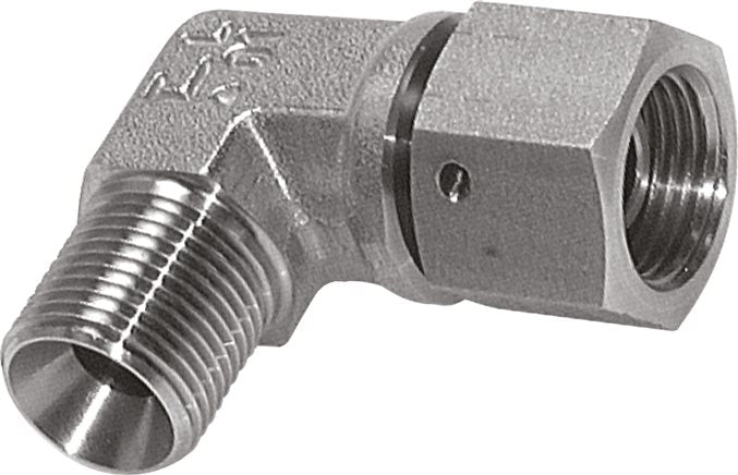 90° screw-in angle, 60° cone, G 3/8", V4A