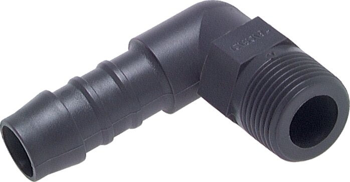 Angle threaded nozzle R 3/8"-10mm, PA 6