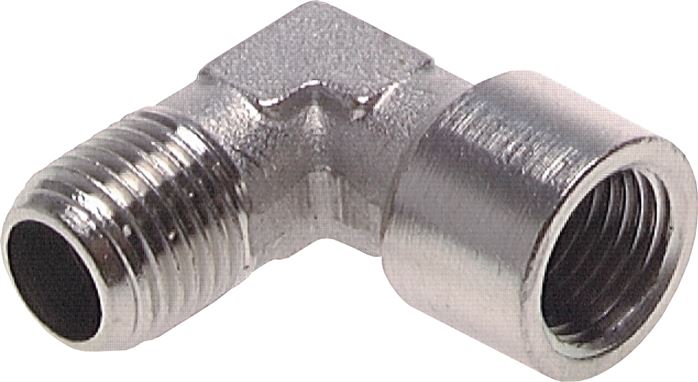 90° screw-in angle G 3/8"(IG)-R 3/8"(AG), nickel-plated brass
