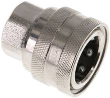 Washing device coupling socket, nickel-plated brass, G 3/8" (IG)