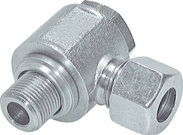 Raccord à vis pivotant coudé M 16x1,5-12 L (M18x1,5), acier galvanisé