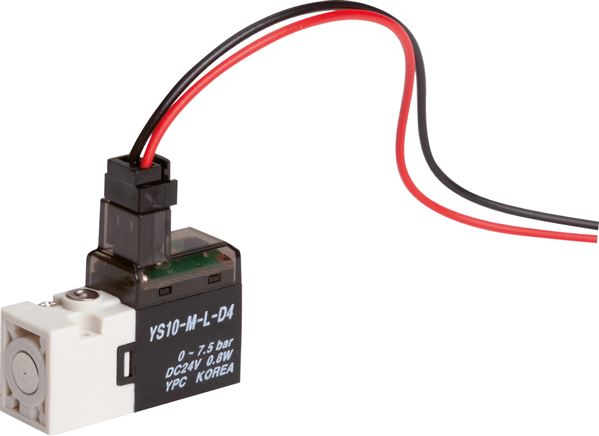 3/2-Wege Magnetventil, Flansch (5,6 x 6,8), Federrückstellung (NC), 24 V DC