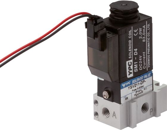 3/2-Wege Magnetventil, M 5, Federrückstellung (NC), 24 V DC