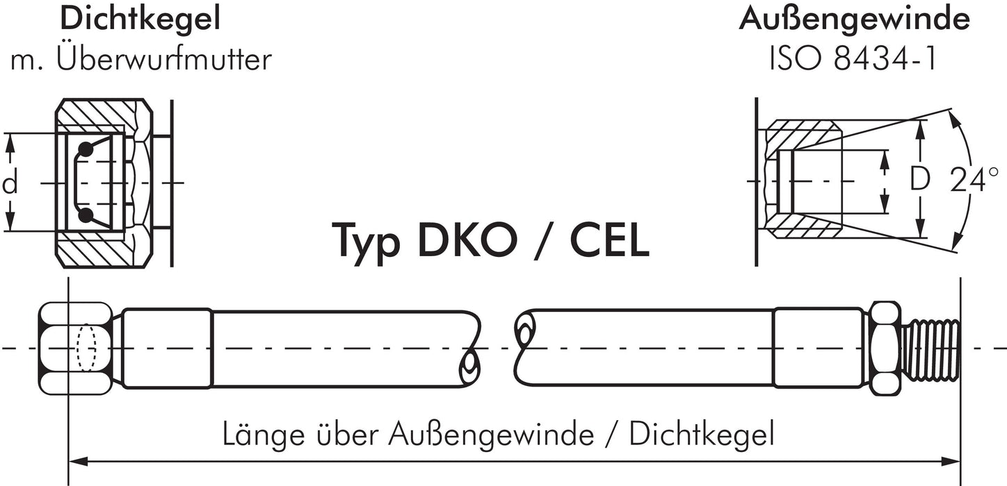 2 SN 6, DKO / CEL 8 L (M 14x1,5), 1,2 m