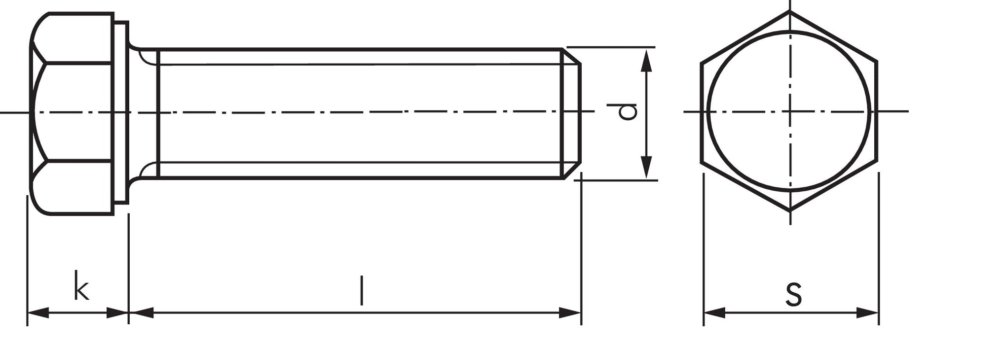 Sechskantschraube DIN 933, M 16x60, Edelstahl A4