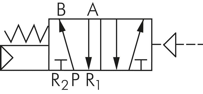 Vanne pneumatique 5/2 voies, G 3/8", rappel par ressort