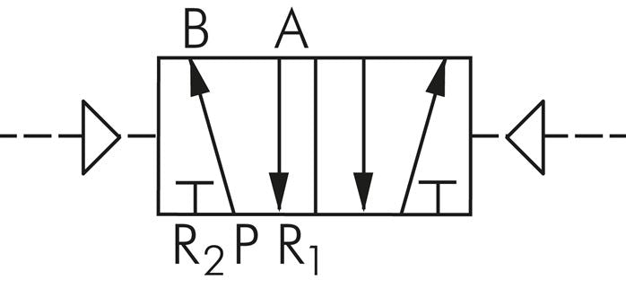 Vanne pneumatique 5/2 voies, G 1/4", vanne à impulsion