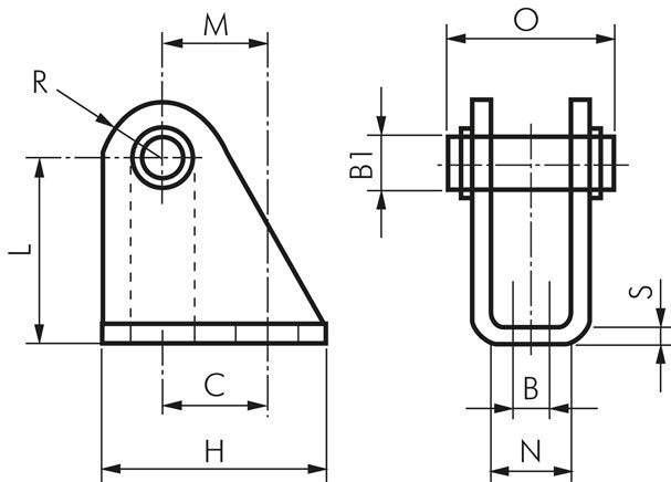 Bloc de roulement pour cylindres ISO 6432 de 8 et 10 mm, 1.4301