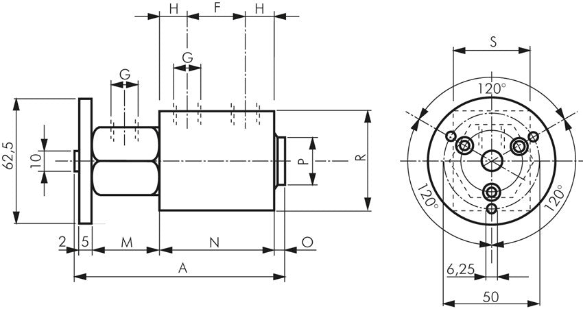 Raccord rotatif double, G 1/8", compact