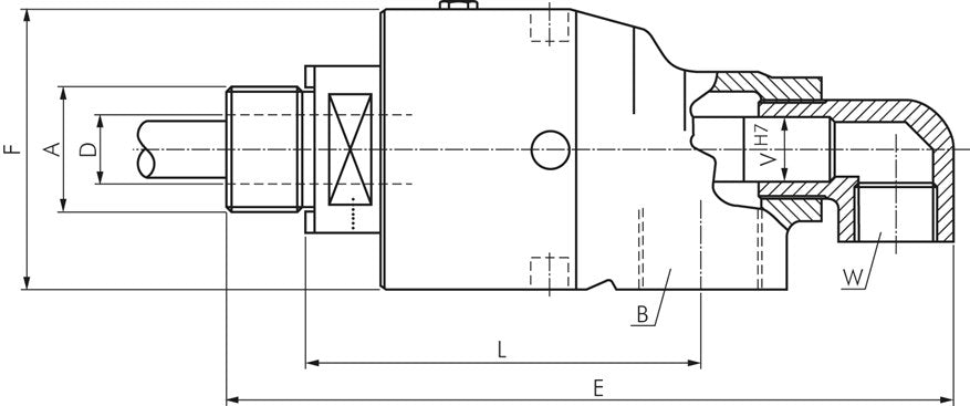 Syndicat rotatif G 1/2"-G 3/8", arbre-tube G 1/2"-13mm