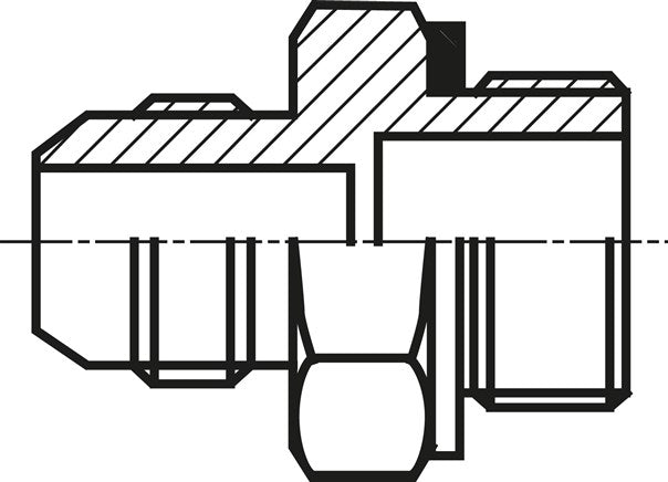 Doppelnippel G 3/4"-UN 1-1/16"-12(JIC), 1.4571