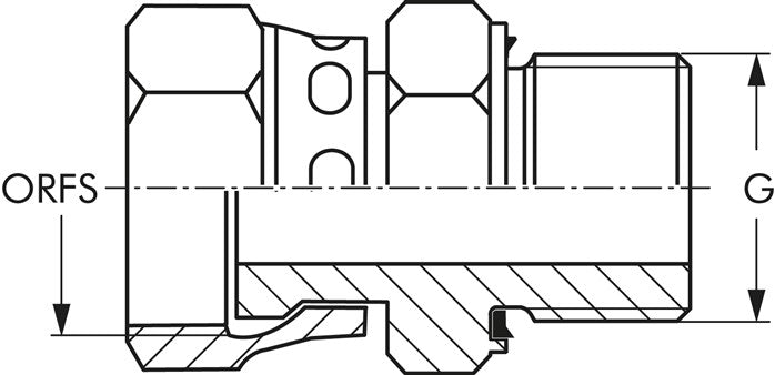 Raccord à visser ORFS UN 13/16"-16(IG)-G 3/8"