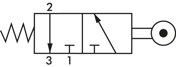 3/2-Wege (NC) Endschalter mit Rollenhebel, G 1/8"