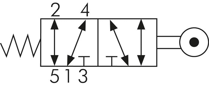 5/2-Wege-Endschalter, G 1/4", Rollenhebel, Edelstahl