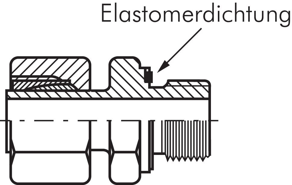 Einstellb. Schneidringverschr. M 20x1,5-14 S, Stahl verzinkt