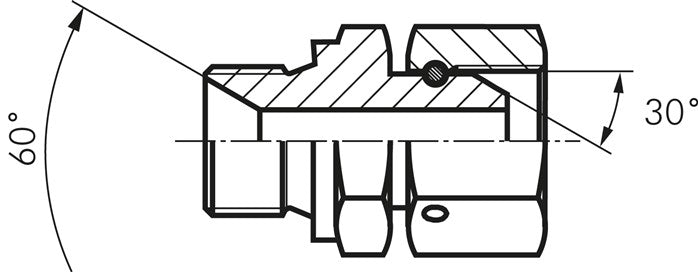 Einstellb. Einschraubverschr. 60°Keg.(G 1")-G 1-1/4"(AG)