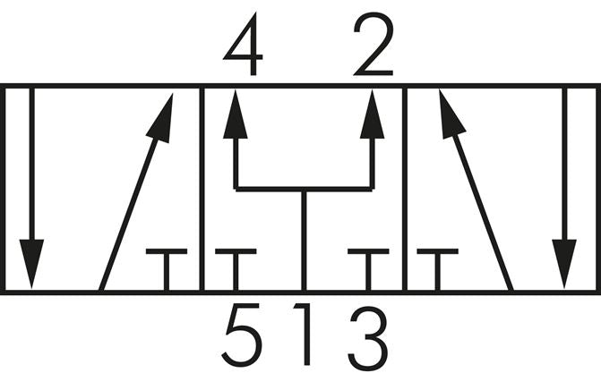 Clapet de pied 5/3 voies (ventilé en position médiane), G 1/2", détente