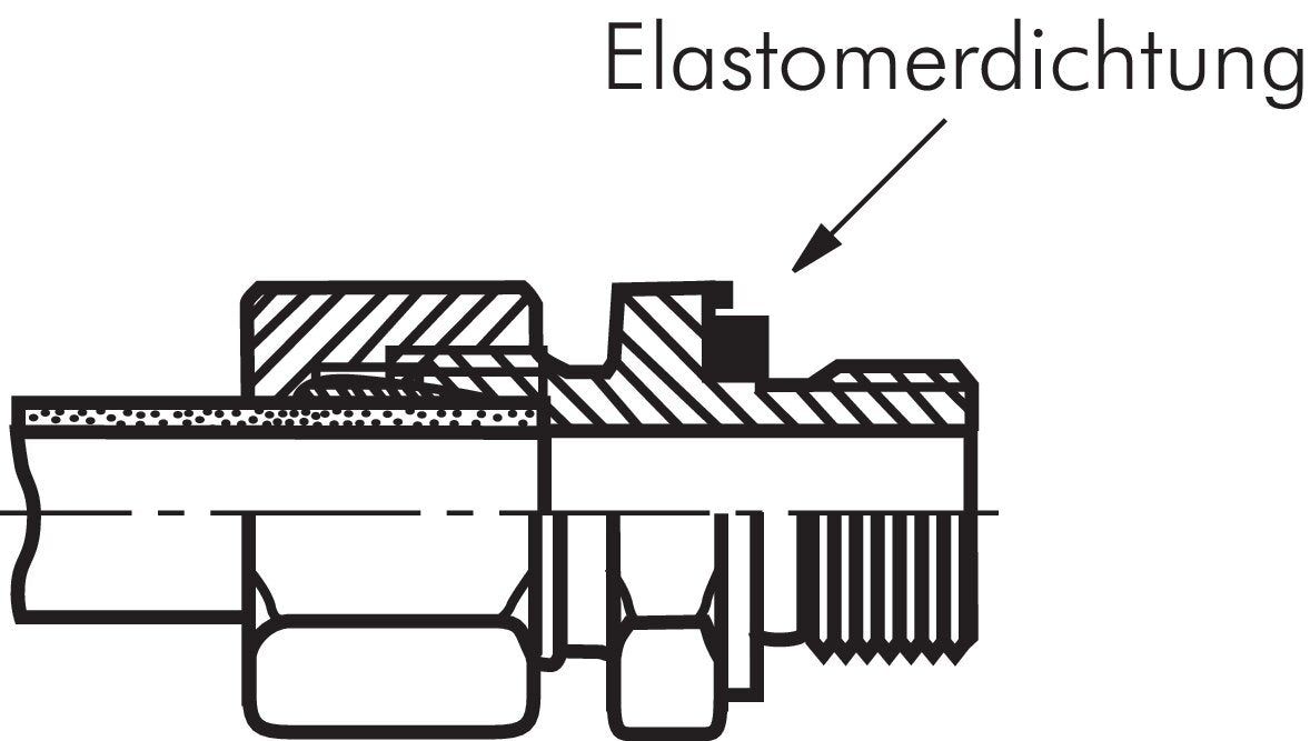 Raccord à bague coupante droite. G 1-1/2"-38 S (M52x2), sans écrou ni bague coupante, acier galvanisé