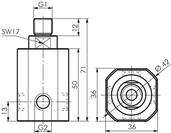 Rotary distributor G 3/8"(AG)-4x G 3/8"(IT, 3x sealed)