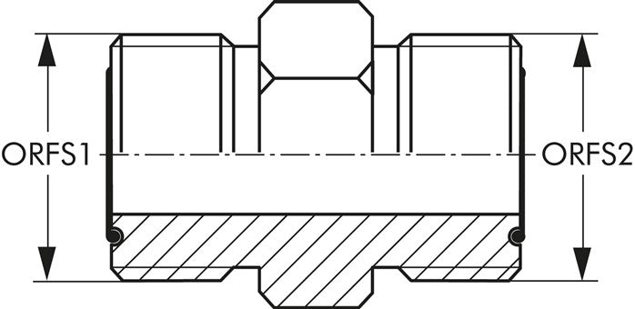 Raccord à vis ORFS UN 1-3/16"-12(AG)-UN 1-3/16"-12(AG)