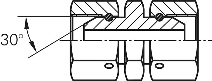 Straight connector 60° cone, G 3/8"-G 3/8", galvanized steel