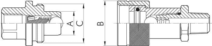 Hochdruck Schraubkupplung, Muffe, NPT 1/4" (AG)