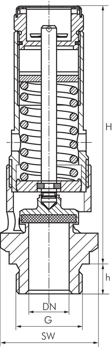 TÜV-Hochleist.-Sicherheitsventil G 3/4"(17,0bar) Messing