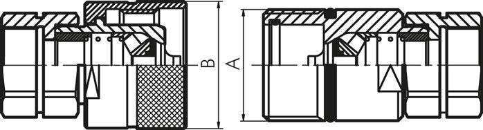 Edelstahl-Schraubkupplung, Stecker Baugr.8, G 1-1/2"(IG)