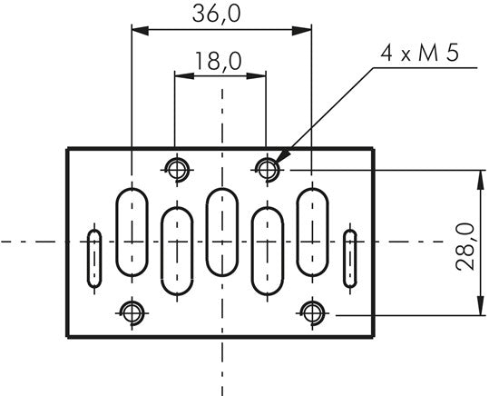 Vanne ISO (taille 1), rappel par ressort 5/2 voies, 230 V AC