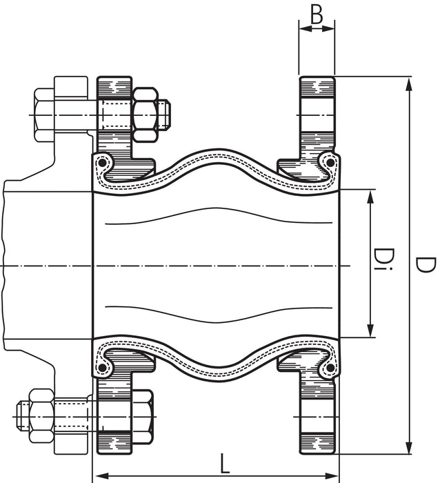 Compensateur, DN40-PN16 (DIN), butyle (CIIR)