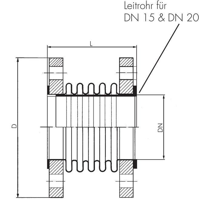 Compensateur, DN50-PN16 (DIN/EN), acier inoxydable