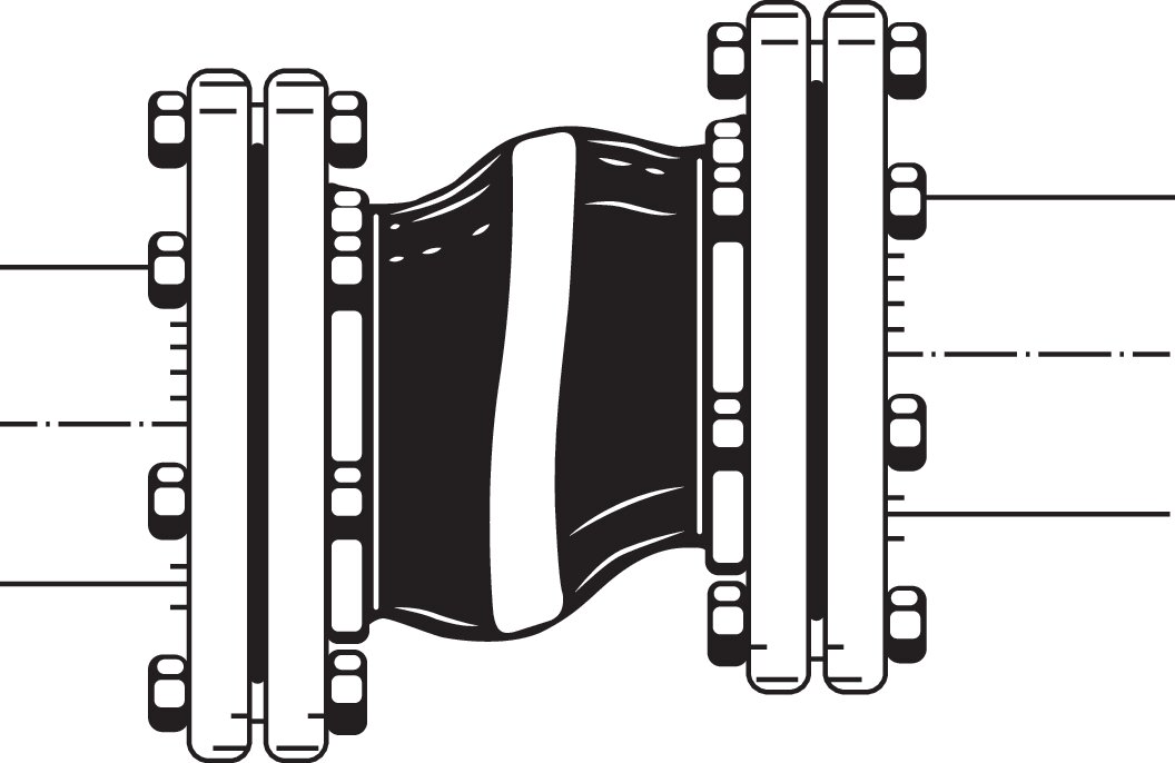 Kompakt-Kompensator, DN150-PN16 (DIN/EN) (max. 10 bar), EPDM