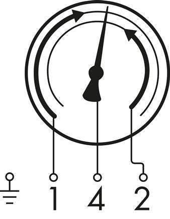 Manomètre à contact (CrNi/Ms), vertical, 160 mm, 0 - 1,6 bar