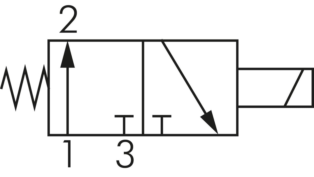 3/2-Wege Magnetventil, G 1/8", 230 V AC, Federrückstellung (NO)