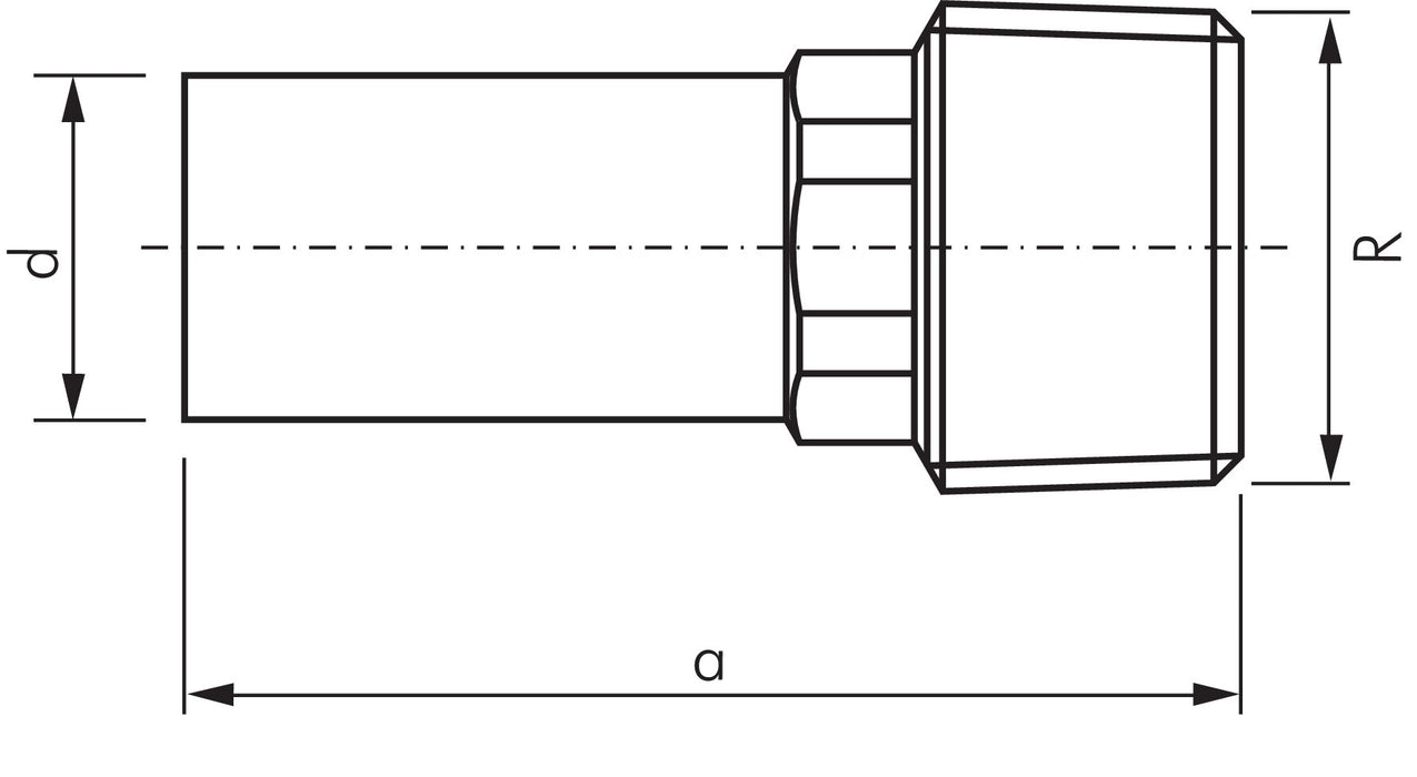 Pressfitting, Übergangsnippel 28mm außen / R 1" AG