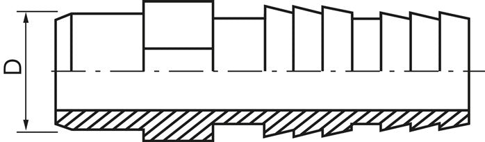 Adhesive hose nozzle, PVC-U, 20mm, hose 20mm