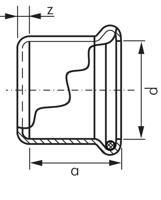 Pressfitting, Verschlusskappe, 28mm, Kupfer / Kupferlegierung