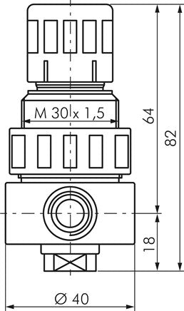 Régulateur de pression, 1.4436/POM, G 1/4", 0,1 - 1,5bar (standard)