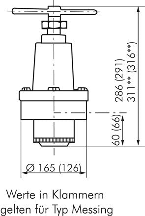 Régulateur de pression, 1.4404, G 1", 0,2 - 3bar (standard)