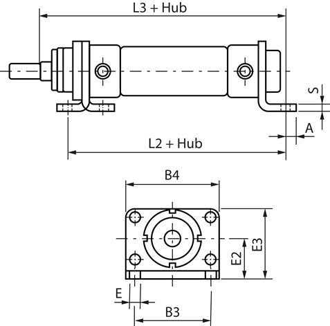 Support de base pour cylindres ronds, Ø 40 mm