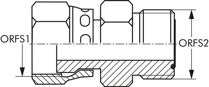 Raccord à vis ORFS UN 1-3/16"-12(IG)-UN 11/16"-16(AG)