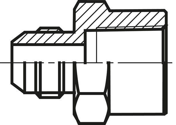 Reducing nipple UN 1-1/16"-12(JIC-AG)-G 1/2"(IG), galvanized steel