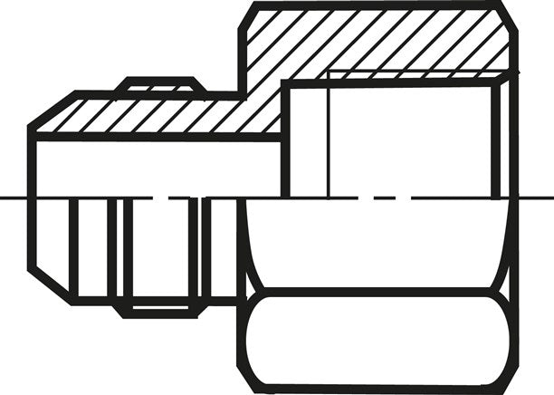 Reducing nipple UN 1-1/16"-12(JIC-AG)-NPT 3/4"(IG), galvanized steel