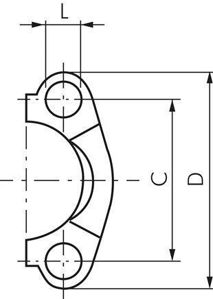 Demi-bride SAE 3/4"-SAE (6000 PSI) (41,3 mm), acier galvanisé