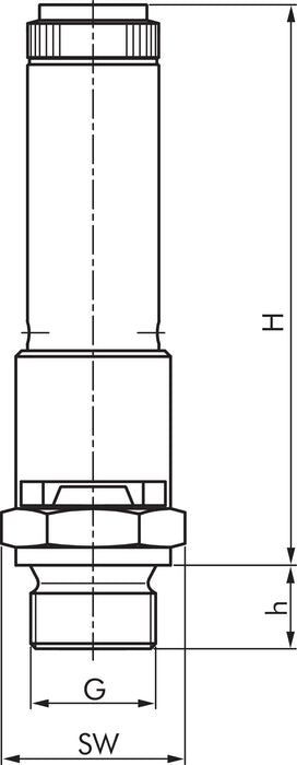 TÜV-Sicherheitsventil G 1/4" (DN8), 39,50 bar, Messing