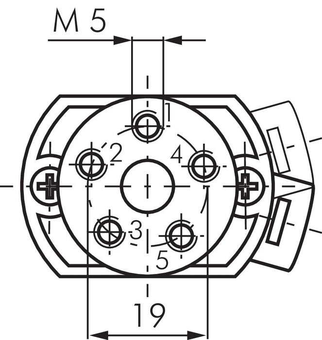 5/2-way push button valve, green (30.5mm), M5