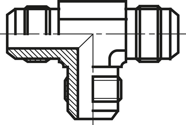 Pièce en T, UNF 9/16"-18 AG (JIC), V4A